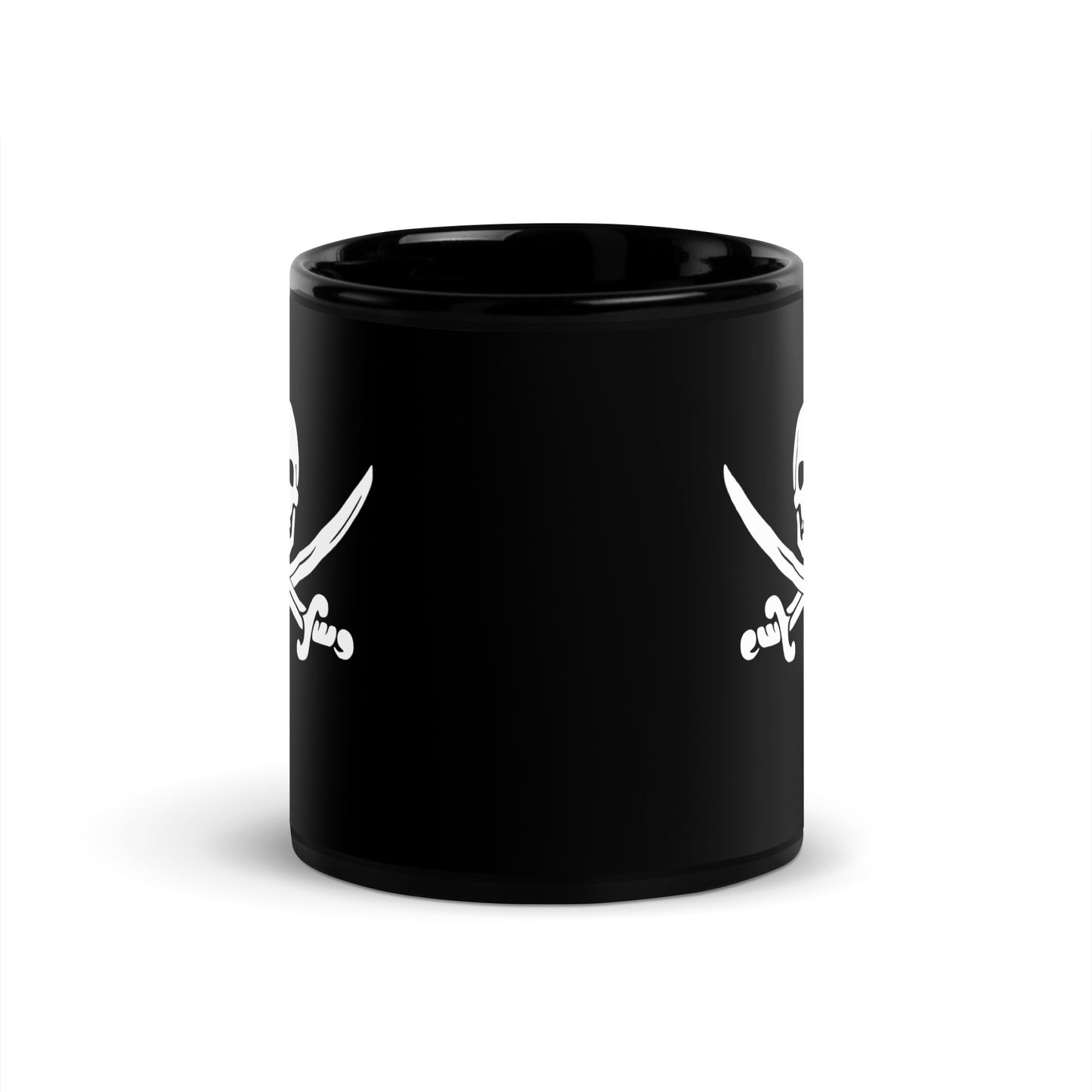 Jolly Roger pirate flag Black Glossy Mug