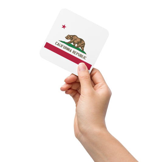 California Flag cork-backed coaster