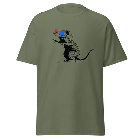 Banksy 3D klassisches T-Shirt mit Ratte