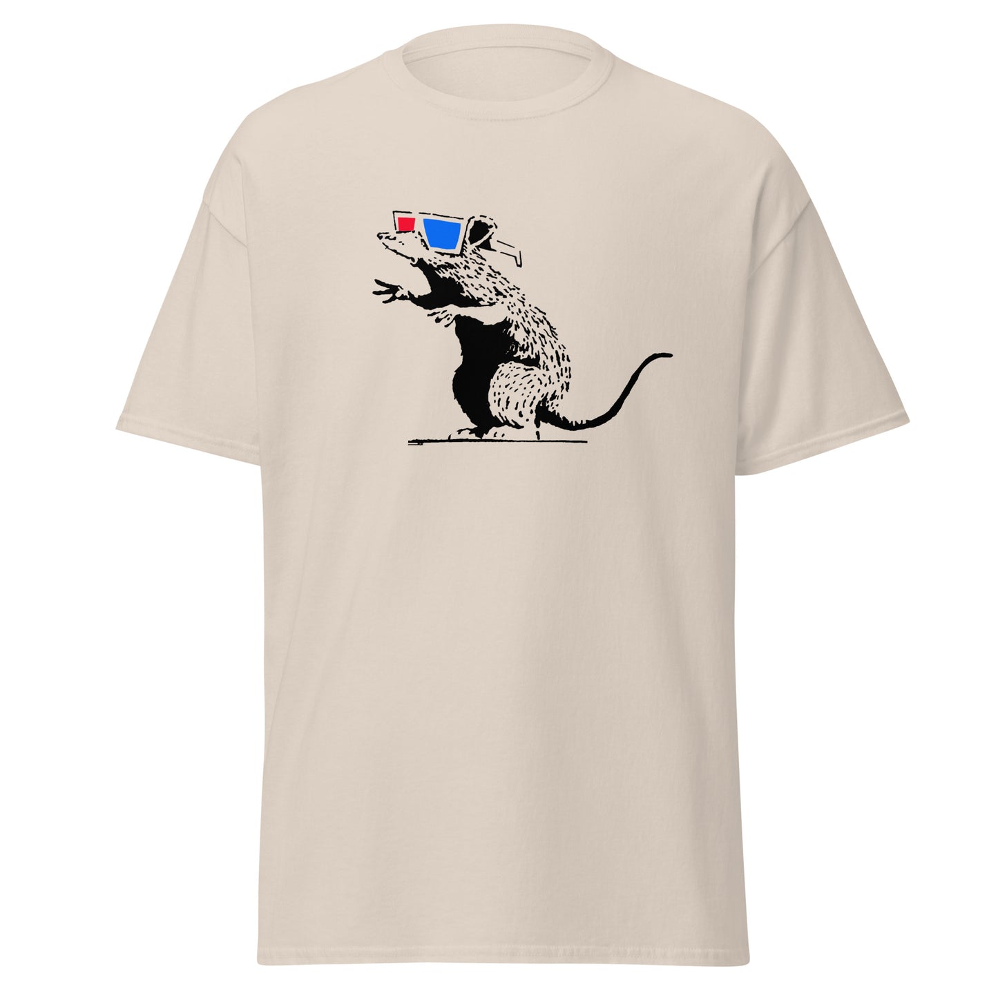 Banksy 3D klassisches T-Shirt mit Ratte