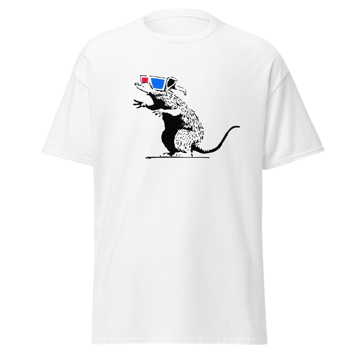 Banksy 3D klassisches T-Shirt mit Ratte