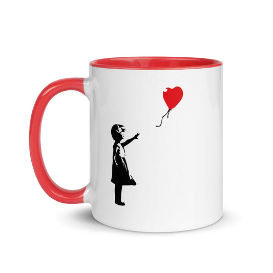 Banksy girl with heart balloon Mug