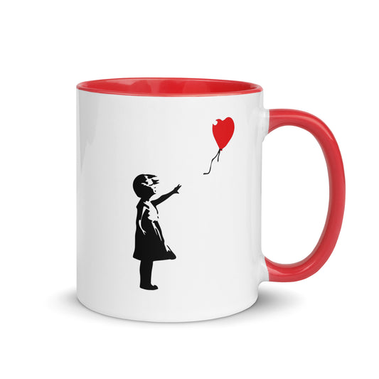 Banksy girl with heart balloon Mug